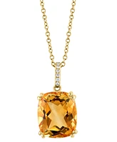 Effy Citrine (5-1/2 ct. t.w.) & Diamond Accent 18" Pendant Necklace in 14k Gold