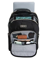 Madison Square Hardside Chevron Expandable 2pc 20" Carry On Luggage + Matching 15" Laptop Backpack Set