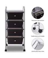 Costway Drawers Metal Rolling Storage Cart Scrapbook Supply & Paper Home Office