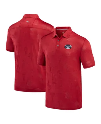 Men's Tommy Bahama Red Georgia Bulldogs Sport Palm Coast Palmera IslandZone Polo Shirt