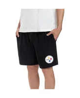 Men's Concepts Sport Black Pittsburgh Steelers Gauge Jam Two-Pack Shorts Set