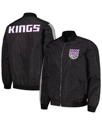 Men's Jh Design Black Sacramento Kings Full-Zip Bomber Jacket