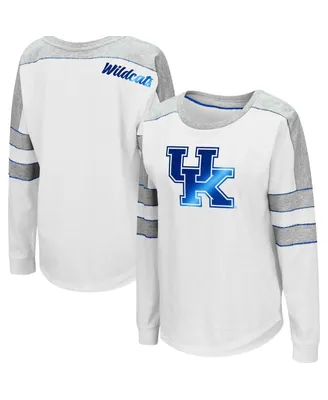 Women's Colosseum White Kentucky Wildcats Trey Dolman Long Sleeve T-shirt