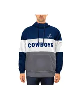 Men's New Era Navy, White Dallas Cowboys Big and Tall Retro Joe Fleece Pullover Hoodie