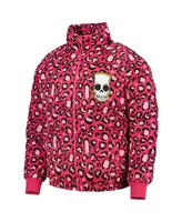 Men's Freeze Max The Simpsons Bart Leopard Print Raglan Full-Zip Puffer Jacket