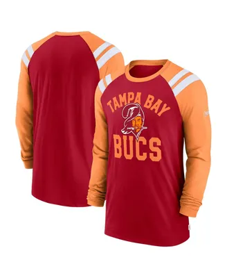 Men's Nike Red, Orange Tampa Bay Buccaneers Classic Arc Raglan Tri-Blend Long Sleeve T-shirt