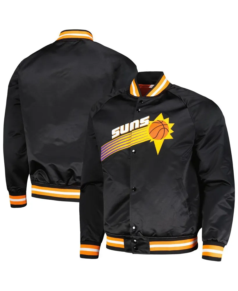 Men's Mitchell & Ness Phoenix Suns Hardwood Classics Throwback Wordmark Raglan Full-Snap Jacket