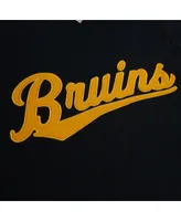 Men's Mitchell & Ness Black Boston Bruins 100th Anniversary Legendary Raglan Pullover Hoodie