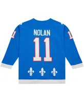 Men's Mitchell & Ness Owen Nolan Blue Quebec Nordiques 1992/93 Line Player Jersey