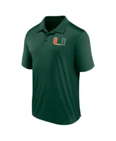 Men's Fanatics Green Miami Hurricanes Left Side Block Polo Shirt