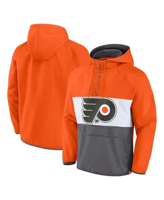 Men's Fanatics Orange Philadelphia Flyers Flagrant Foul Anorak Raglan Half-Zip Hoodie Jacket