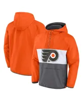 Men's Fanatics Orange Philadelphia Flyers Flagrant Foul Anorak Raglan Half-Zip Hoodie Jacket