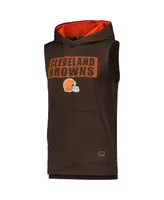 Men's Msx by Michael Strahan Brown Cleveland Browns Marathon Sleeveless Pullover Hoodie