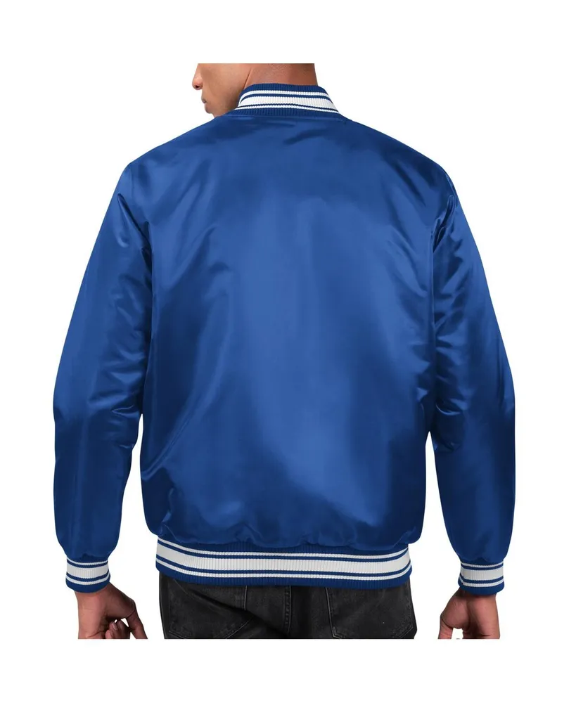 Men's Starter Royal Indianapolis Colts Locker Room Satin Varsity Full-Snap Jacket