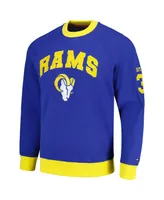 Men's Tommy Hilfiger Royal Los Angeles Rams Reese Raglan Tri-Blend Pullover Sweatshirt