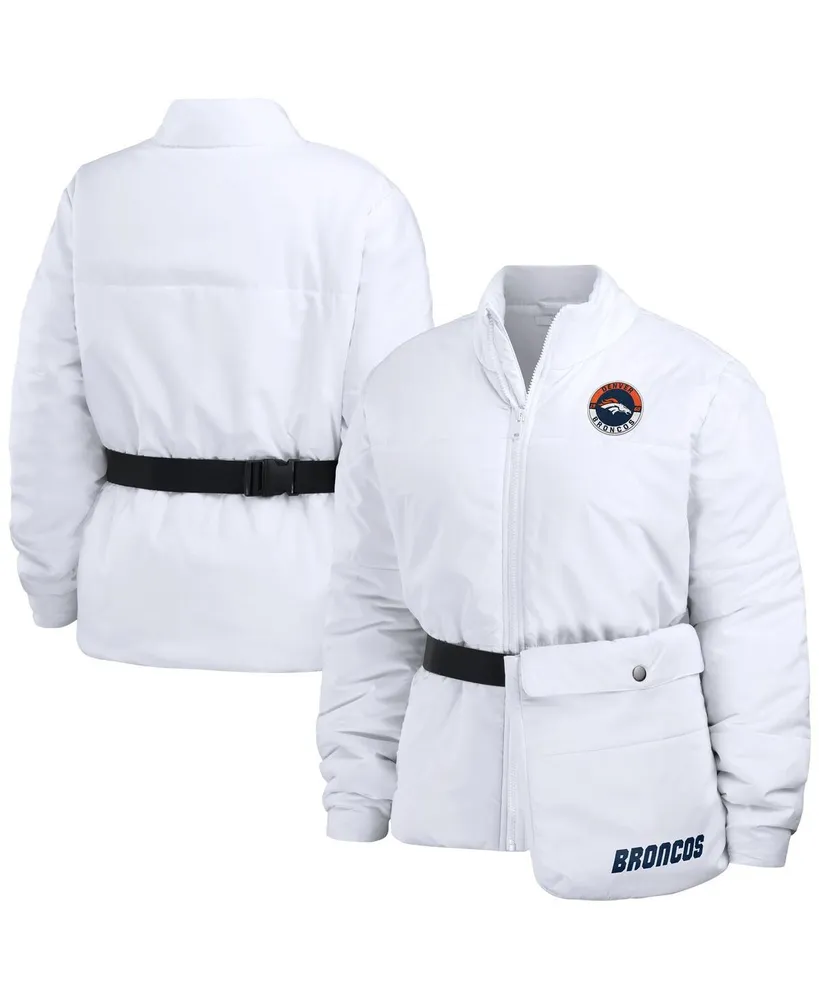 Women's Wear by Erin Andrews White Denver Broncos Packaway Full-Zip Puffer Jacket