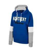 Women's Colosseum Royal Kentucky Wildcats Oversized Colorblock Pullover Hoodie