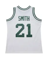 Men's Mitchell & Ness Steve Smith White Michigan State Spartans 125th Basketball Anniversary 1990 Throwback Fashion Jersey