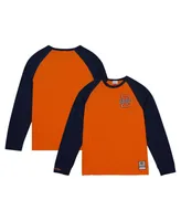 Men's Mitchell & Ness Orange Illinois Fighting Illini Legendary Slub Raglan Long Sleeve T-shirt