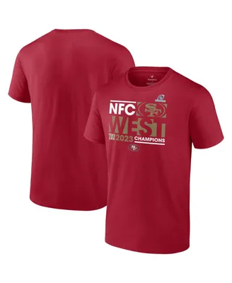 Men's Fanatics Scarlet San Francisco 49ers 2023 Nfc West Division Champions Conquer T-shirt