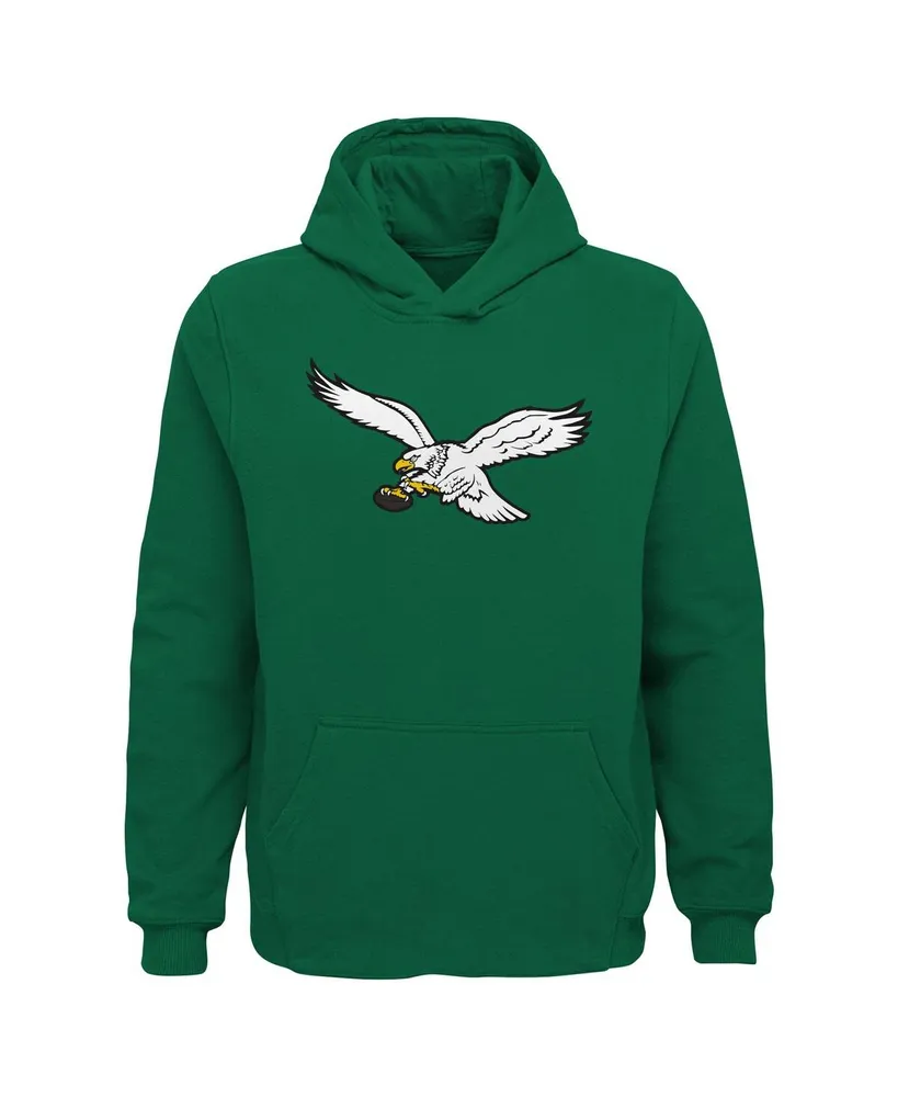 Big Boys Kelly Green Distressed Philadelphia Eagles Retro Pullover Hoodie