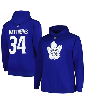 Men's Profile Auston Matthews Blue Toronto Maple Leafs Big and Tall Name Number Pullover Hoodie