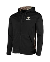 Men's Dunbrooke Black, Realtree Camo New Orleans Saints Decoy Tech Fleece Full-Zip Hoodie