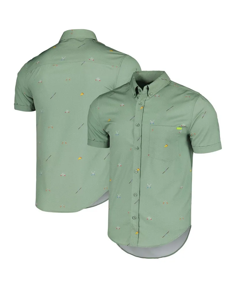 Men's Rsvlts Green Teenage Mutant Ninja Turtles Armory Kunuflex Button-Down Shirt