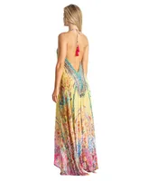 La Moda Clothing Women's Maxi halter neck dress