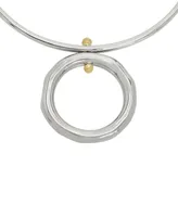 Robert Lee Morris Soho Two-Tone Open Circle Pendant Wire Necklace