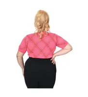 Plus Size Patterned Short Sleeve Sweater