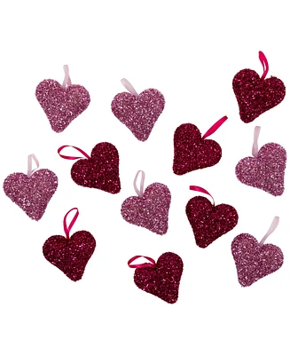 Northlight Set of 12 Shimmering Heart Valentine's Day Wall Decorations 4"