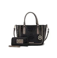 Mkf Collection Croco Satchel Bag With Wallet By Mia K.