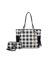 Mkf Collection Yale Checkered Set Tote Bag with Wallet by Mia K.