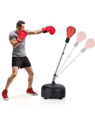 Freestanding Punching Bag with Stand Boxing Gloves for Adult Kids Adjustable
