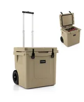 45 Quart Cooler Towable Ice Chest w/ All-Terrain Wheels Leak-Proof for Camping