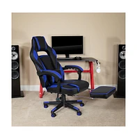 Ergonomic Gaming Chair -Recline Back/Arms, Footrest, Massaging Lumbar