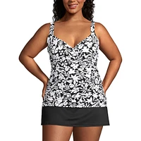 Lands' End Plus Chlorine Resistant Wrap Underwire Tankini Swimsuit Top