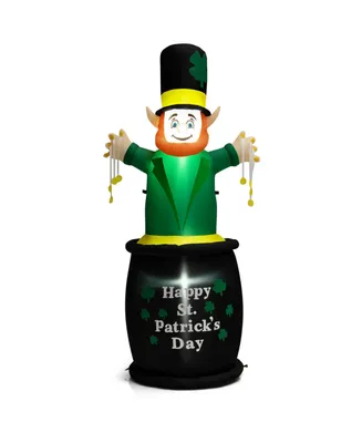 6 Feet St Patrick's Day Inflatables Leprechaun Irish Day Decoration with Led Lights