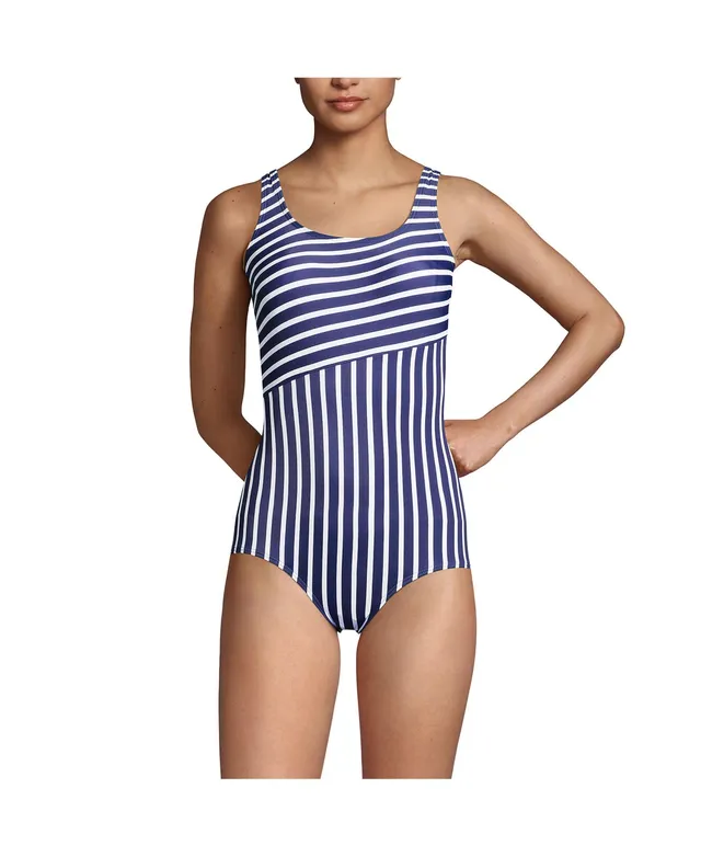 Lands' End Women's Ddd-Cup Tugless One Piece Swimsuit Soft Cup Print