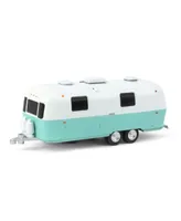 1/64 1971 Airstream Double Axle Land Yacht Safari White Sea foam Hitched 34130-d