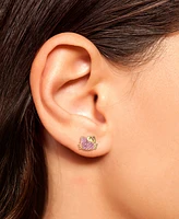 Hello Kitty Crystal Pave & Enamel Stud Earrings in 18k Gold-Plated Sterling Silver