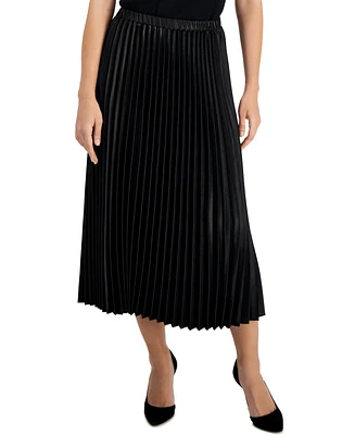 Anne Klein Women's Pleated Pull-On Midi Skirt