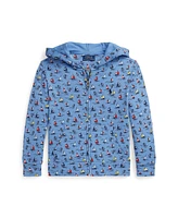 Polo Ralph Lauren Toddler and Little Boys Sailboat-Print Spa Terry Full-Zip Hoodie