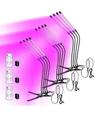 Yescom Led Grow Light Full Spectrum Clip Usb Plant Growing Remote Control 4-Head Kits