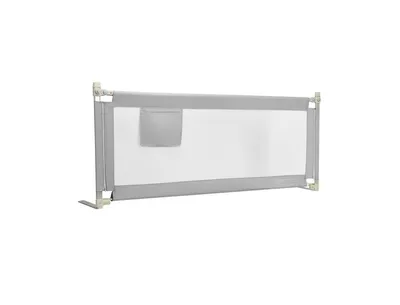 76.8 Inch Baby Bed Rail with Double Safety Child Lock-Grey
