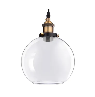 Vintage-like Industrial 7.9" Glass Ball Ceiling Light Pendant Chandelier Light Lamp Clear