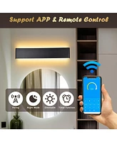 25" Bathroom Vanity Light Dimmable App & Remote Control over Mirror Modern Black