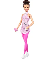 Barbie Careers Figure Skater Doll and Accessories, Brunette in Removable Skate Outfit with Trophy