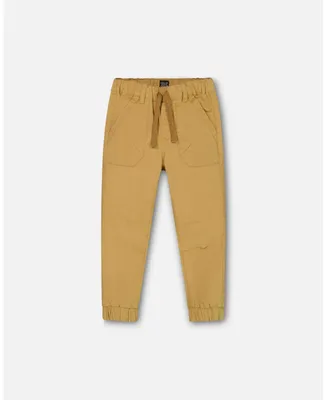 Baby Boy Stretch Twill Jogger Pants Beige Gold - Infant